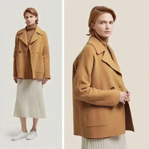 Gentle Herd Oversized Wool Peacoat Camel Tan Neutral Minimalist Modest Career